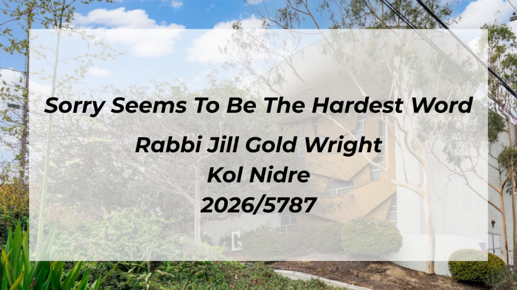 Rabbi Jill Gold Wright – Kol Nidre 5787
