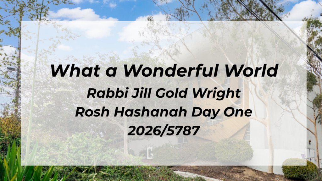 Rabbi Jill Gold Wright – Rosh Hashanah Day 1 2026/5786